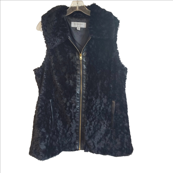 Marc New York Jackets & Blazers - Marc New York Black Faux Fur Vest